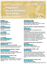 Programme des manifestations août