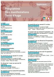 Programme des manifestations septembre