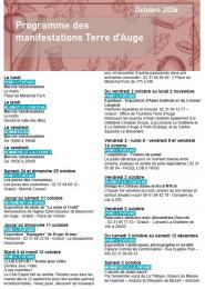 Programme des manifestations d'octobre