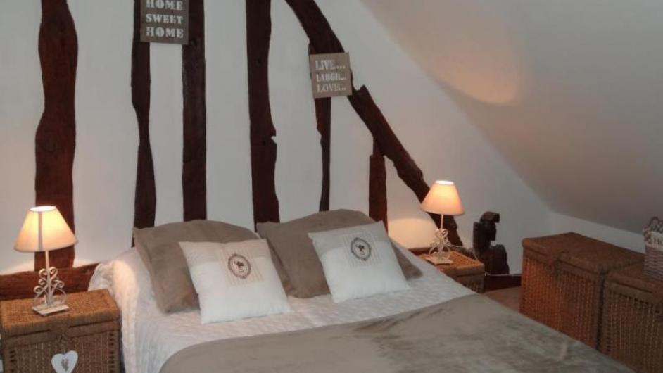 Gîte La Charretterie - chambre 2 personnes - lit double - Les Authieux-sur-Calonne - Normandie - Calvados