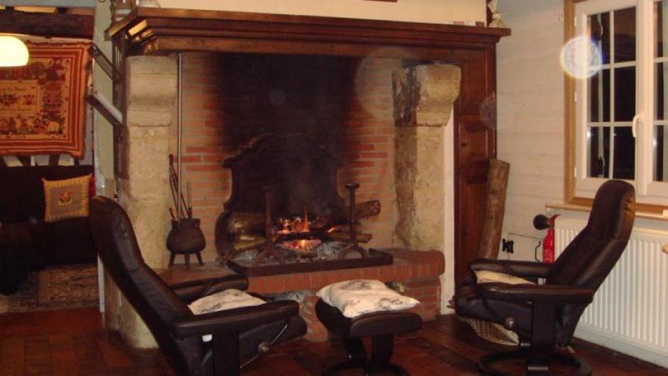 Gîte Le Pré d'Haucourt - intérieur - salon - séjour - cheminée - St-Pierre-Azif - Normandie - Calvados