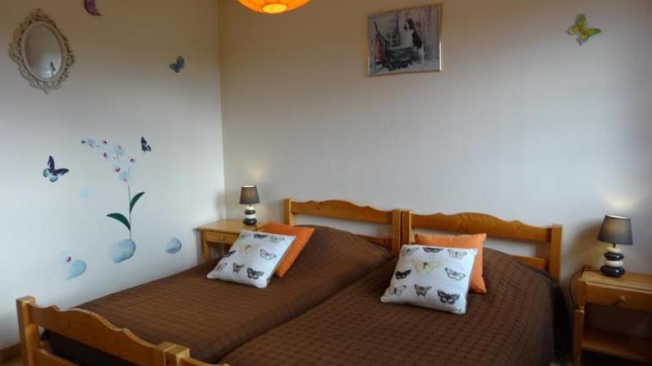 Chambres d'hôtes Les Vergers de la Vicomté d'Auge - chambre - lits simples - chambre 2 personnes - intérieur - Clarbec - Normandie - Calvados