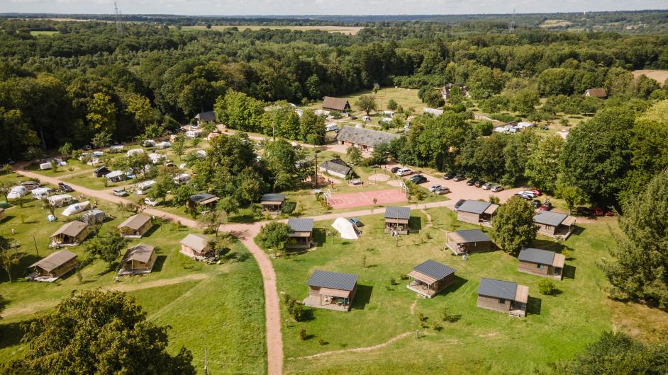 Vue du ciel camping Huttopia Calvados Normandie