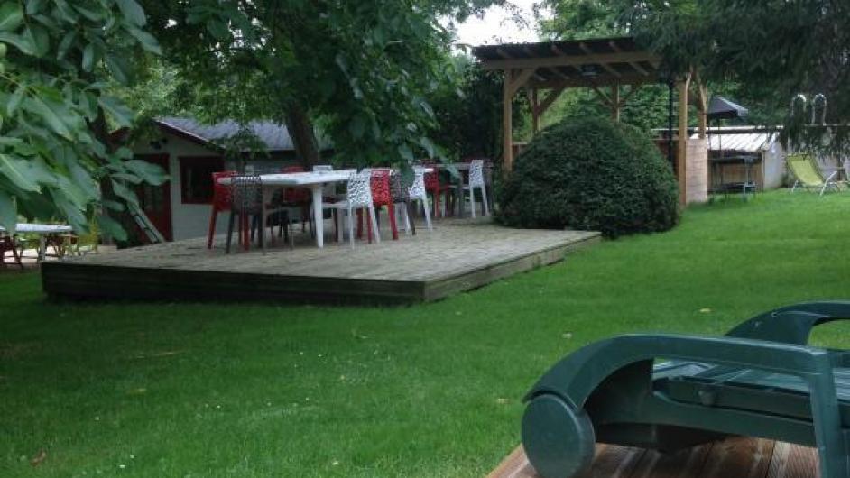 Terrasse extérieur La Grange de Saint-Léger Pays d'Auge Normandie