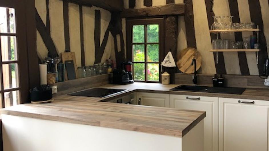 Gîte la Charretterie -Maison en colombages - cuisine - Les Authieux-sur-Calonne - Pays d'Auge - Calvados - Pays d'Auge - Normandie