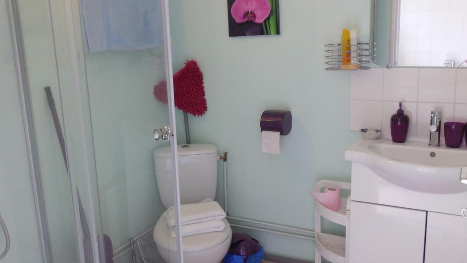 Gîte : Le bungalow - salle de bain - douche - Saint-Philbert-des-champs - Normandie - Calvados 