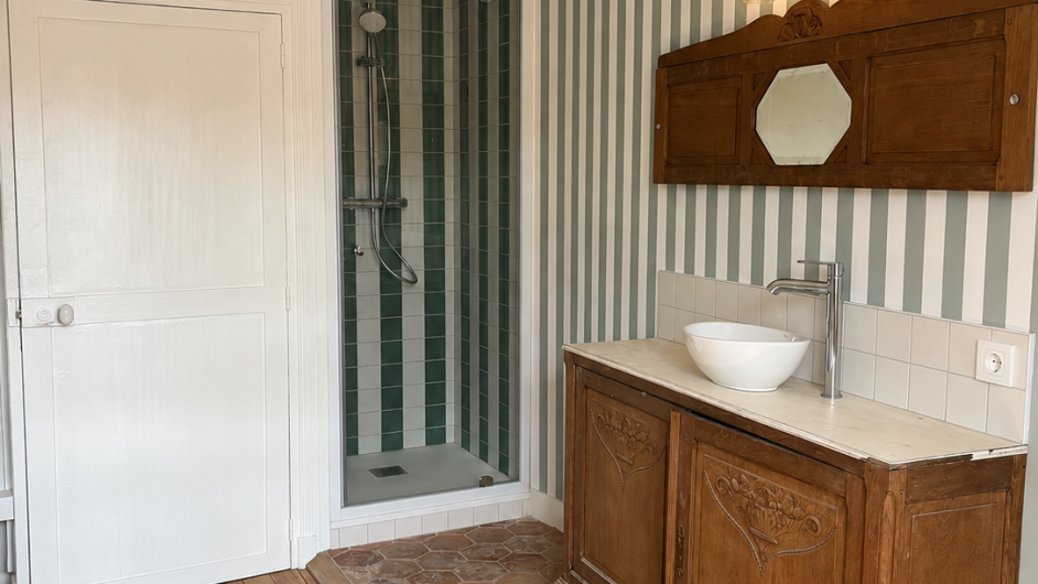 Chambre verte gîte Le Jardin de Stella Pont-l'Evêque