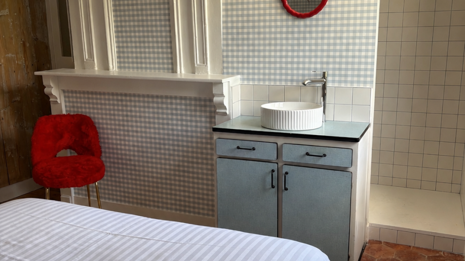 Chambre bleue gîte Le Jardin de Stella Pont-l'Evêque