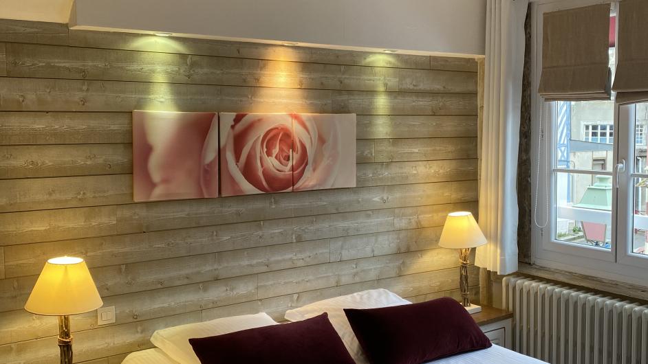 Hôtel Le p'tit Beaumont - intérieur - chambre - lit double - Beaumont-en-Auge - Normandie - Calvados