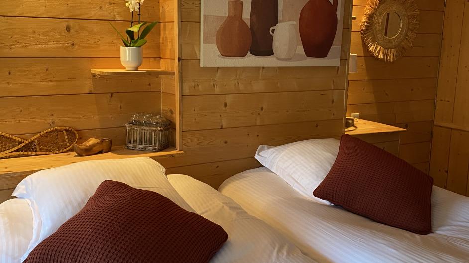 Hôtel Le p'tit Beaumont - intérieur - chambre - lit double - Beaumont-en-Auge - Normandie - Calvados