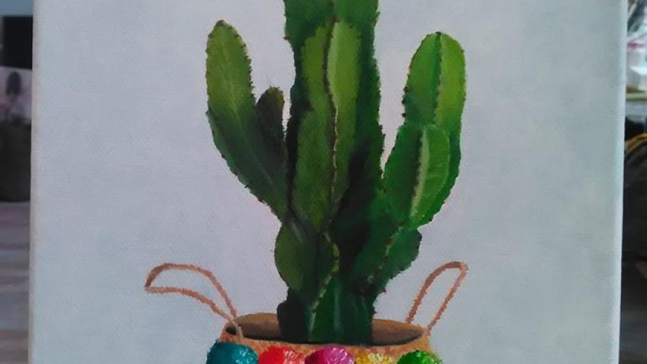 L'atelier des petits BôzArts - peinture à l'huile - cactus - plante - Pont-l'Evêque - Normandie - Calvados 