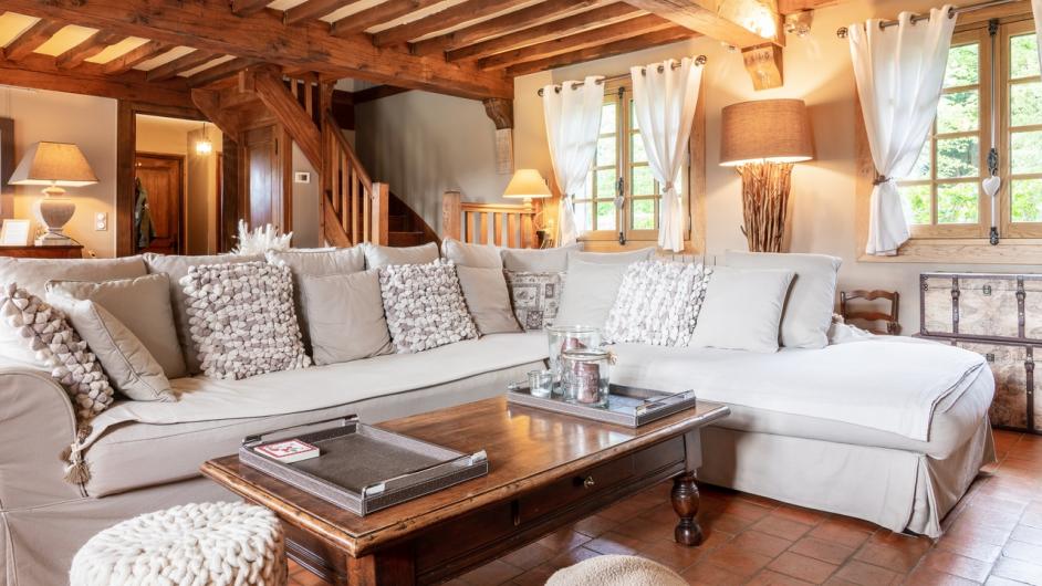 Gîte La Moutinière - chaumière - séjour - Manerbe - Pays d'Auge - Calvados - Normandie