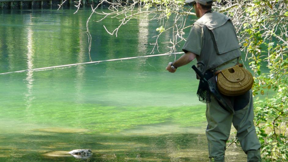 La pêche - pécheur -  lac de Pont-l'Evêque - Normandie - Calvados 