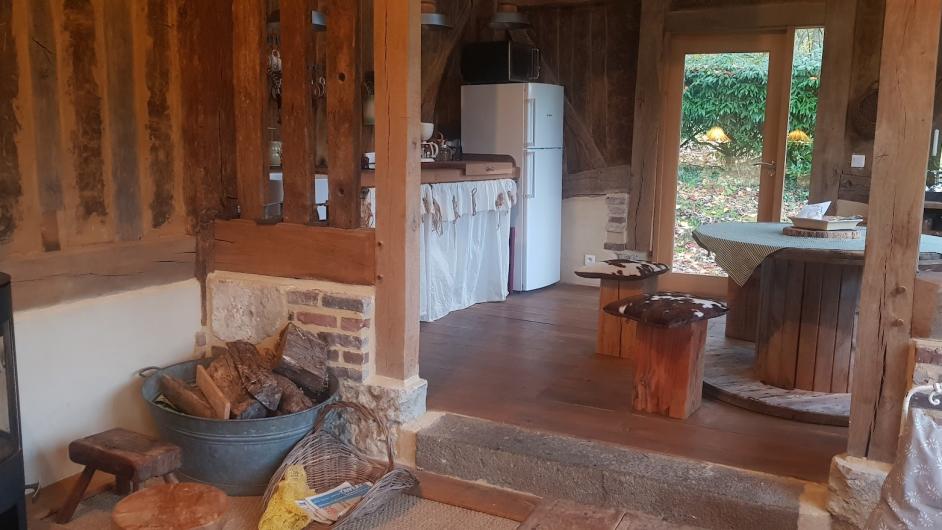 Gîte Le Manoir de la Porte - cuisine - séjour - Les Authieux-sur-Calonne - Pays d'Auge - Calvados - Normandie