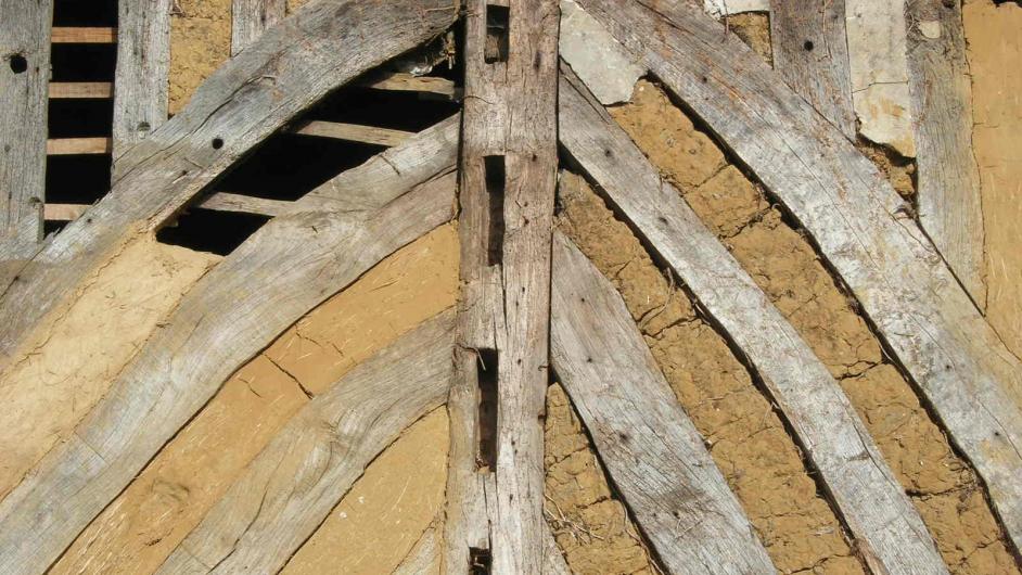 Les maisons à colombages - chaumière - torchis - eclisse - Saint-Philbert-des-Champs - Pont-l'Evêque - Pays d'Auge - Normandie - Calvados