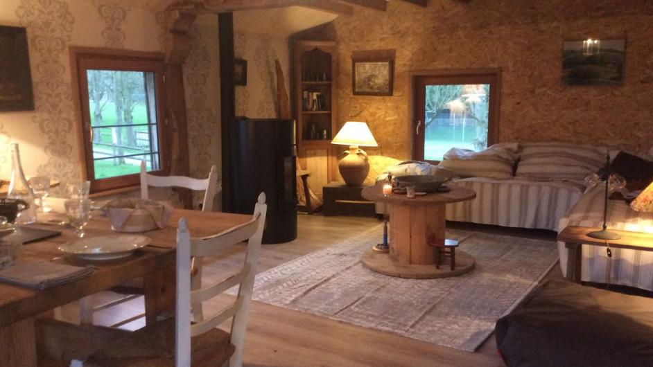 Gîte Le Manoir de la Porte - séjour charreterie - Les Authieux-sur-Calonne - Pays d'Auge - Calvados - Normandie