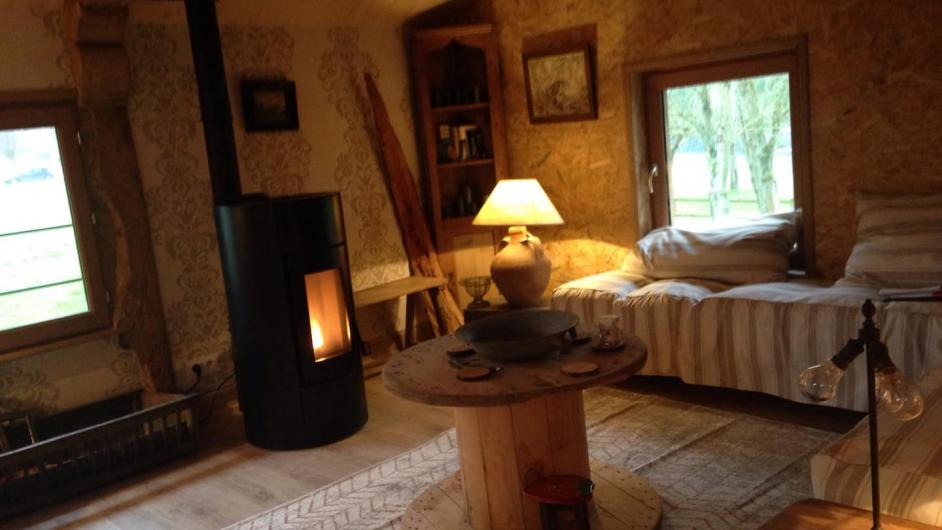 Gîte Le Manoir de la Porte - séjour charreterie - Les Authieux-sur-Calonne - Pays d'Auge - Calvados - Normandie