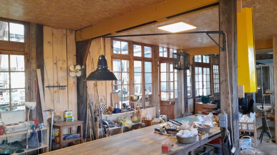 la soudure - la lampe et sa perche fait sur mesure