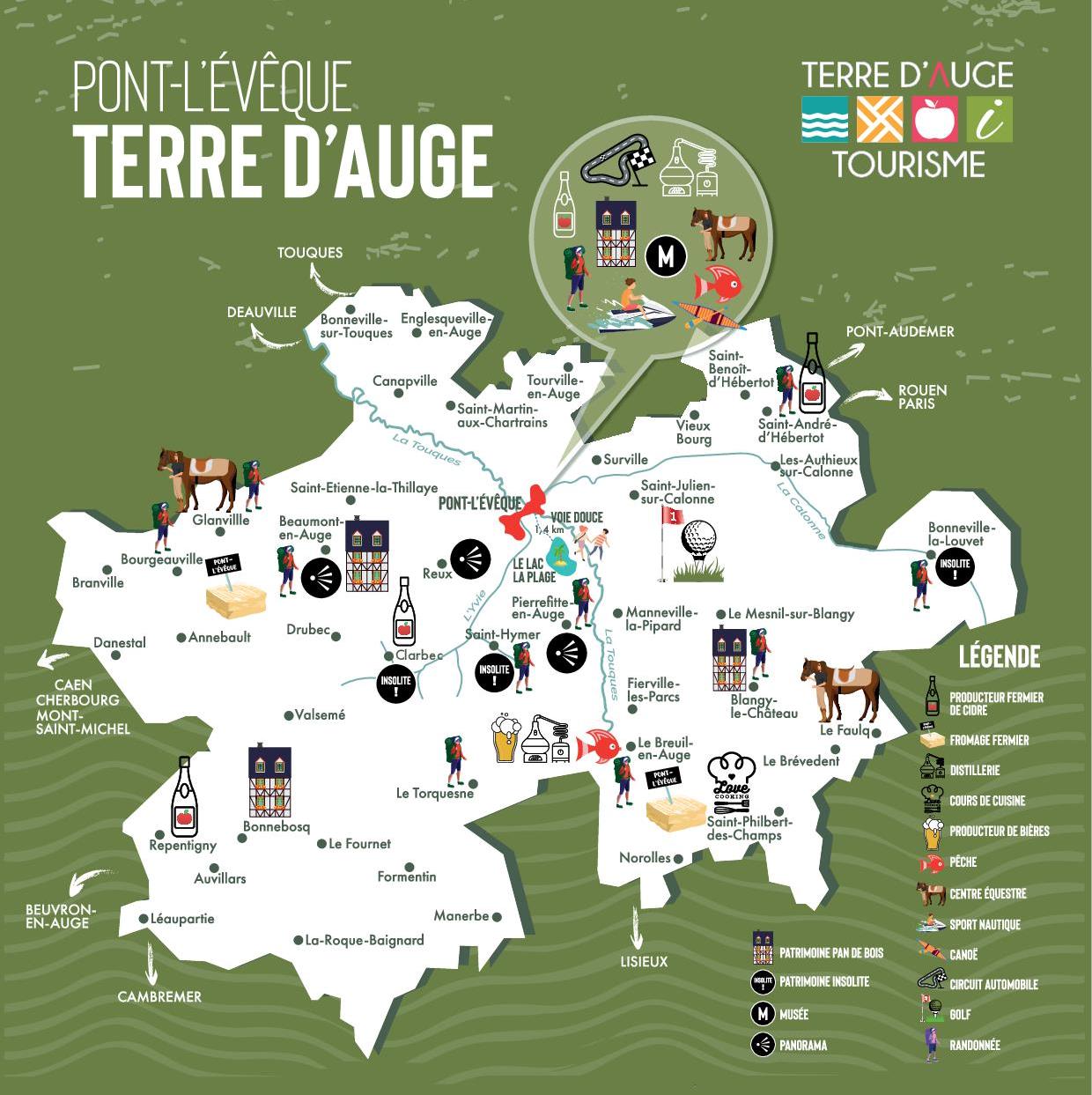 Carte touristique territoire terre d'Auge